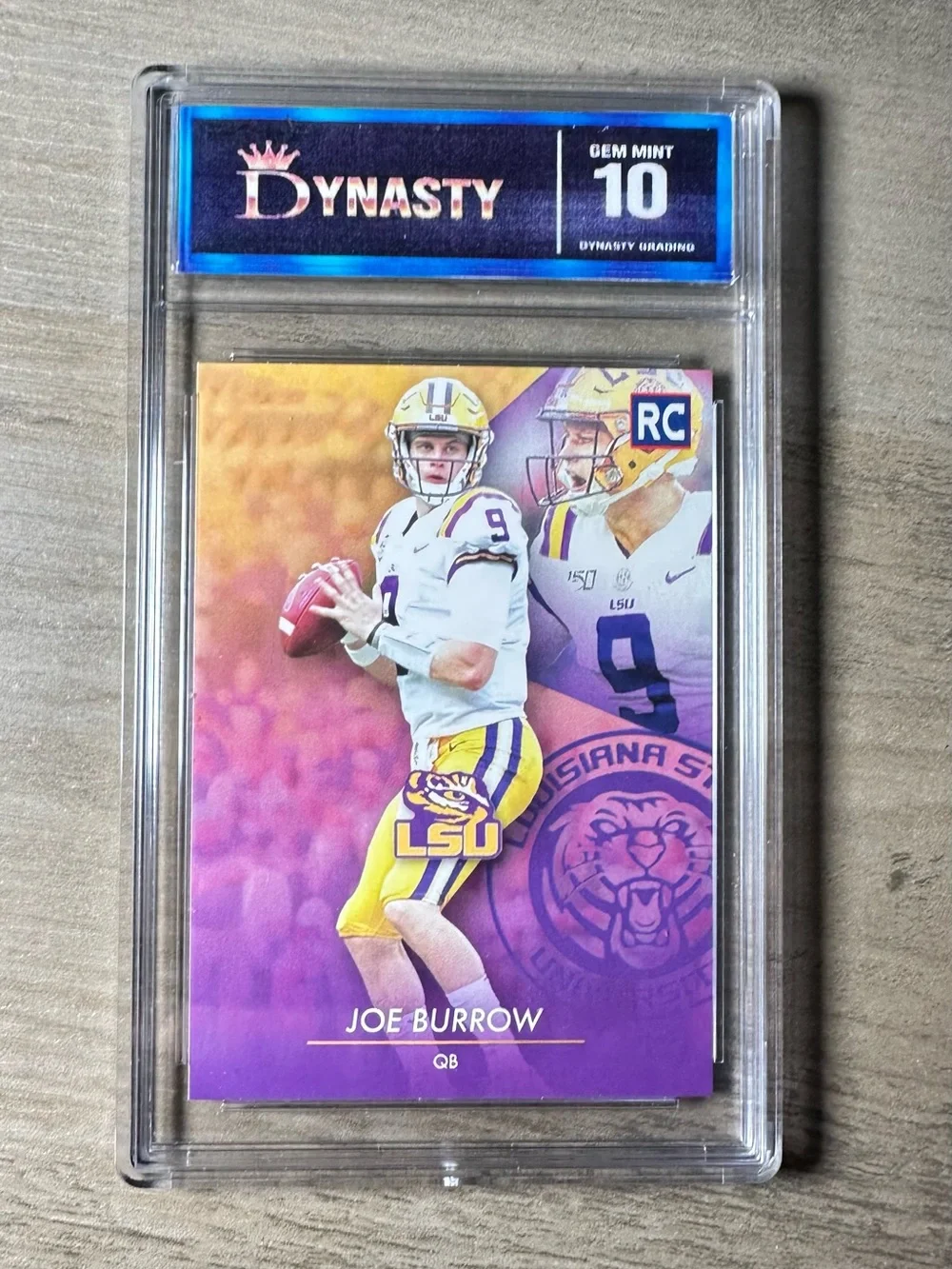Joe Burrow Rookie Gem Mint 10 Novelty Card. LSU Tigers. Cincinnati Bengals.